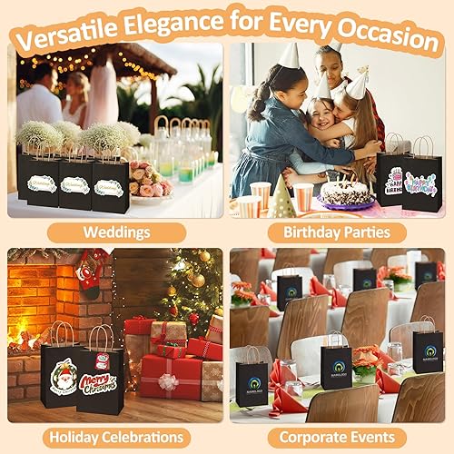 Miniatura 5 de BagDream Bolsas de regalo de 10 x 5 x 13 pulgadas, paquete de 50 bolsas de compras de papel kraft con asas a granel, para compras, venta al por