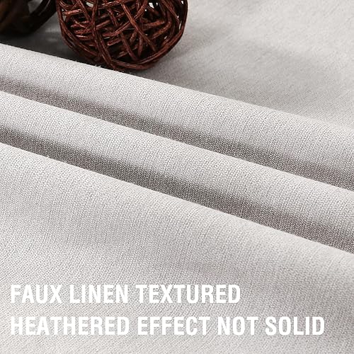 Miniatura 4 de H.VERSAILTEX - Cortinas 100% opacas con aislamiento térmico, texturizadas, de lino, con bloqueo de calor y luz completa, psala de estar y