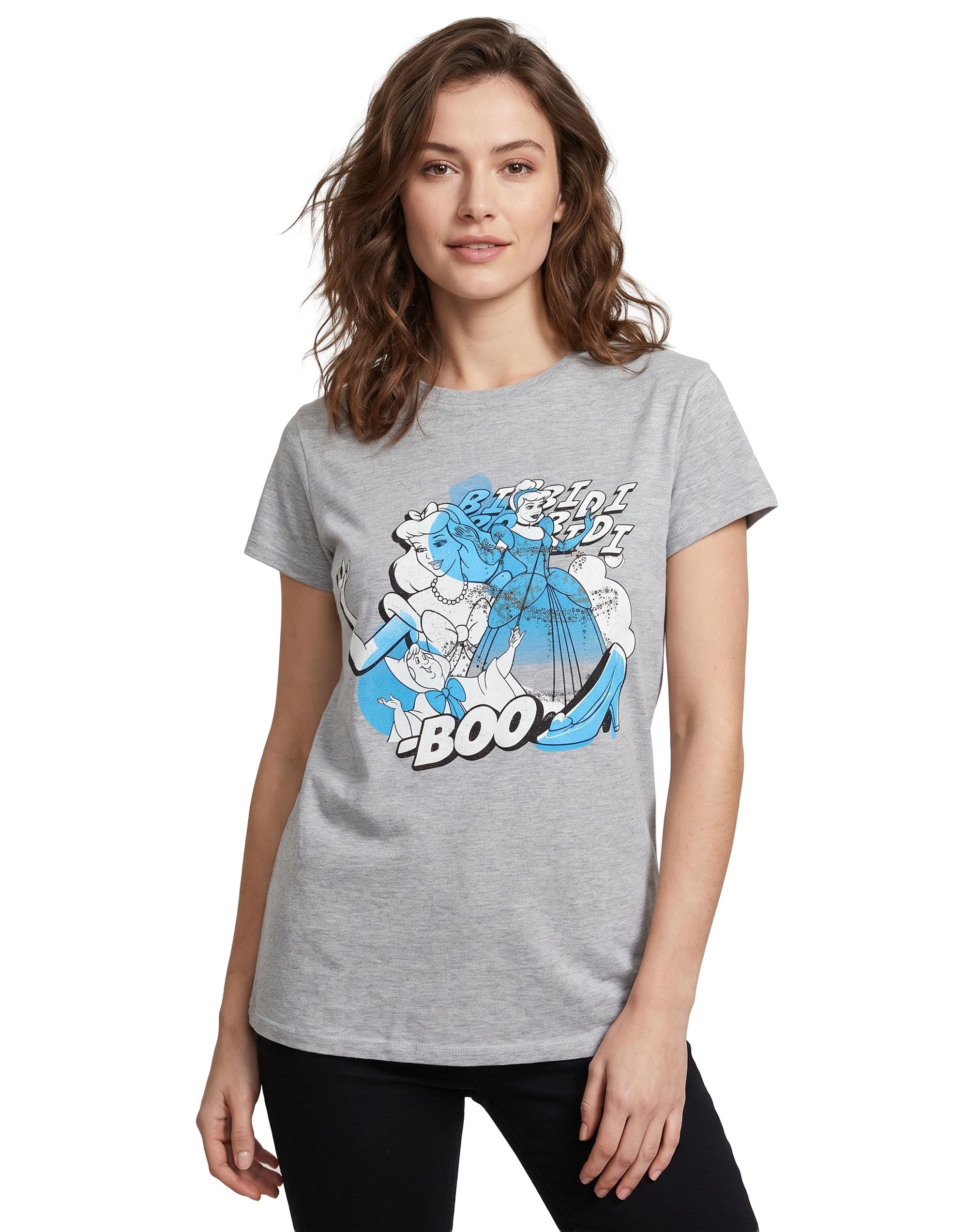 Disney Women's Grey Cinderella Bibbidi Bobbidi Boo T-Shirt