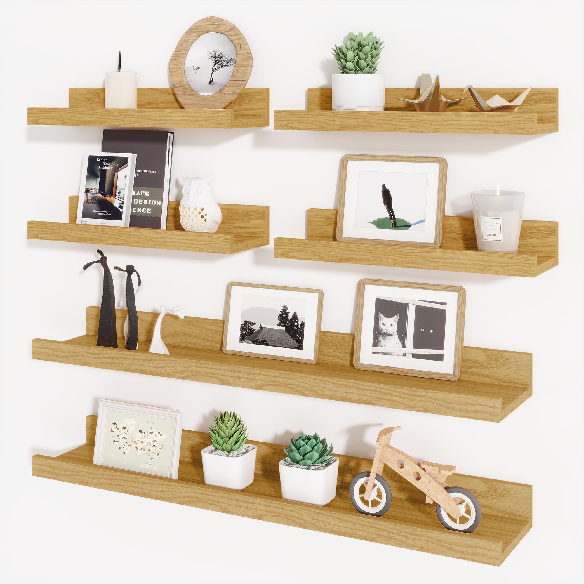 Set Of 6 Wall Mounted Shelves Set Of 6 Floating Picture Ledge Shelves