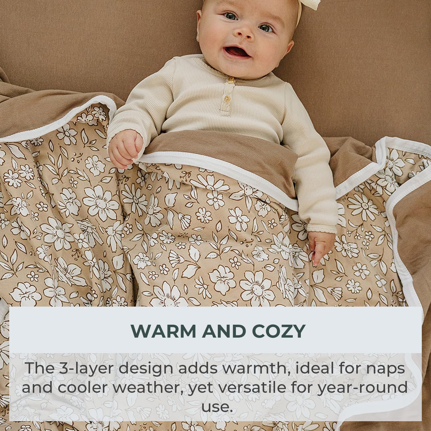 Pobibaby Premium Baby Blanket, Soft Stretchy Quilt for Babies, Toddlers, Kids (Meadow) - Image 4