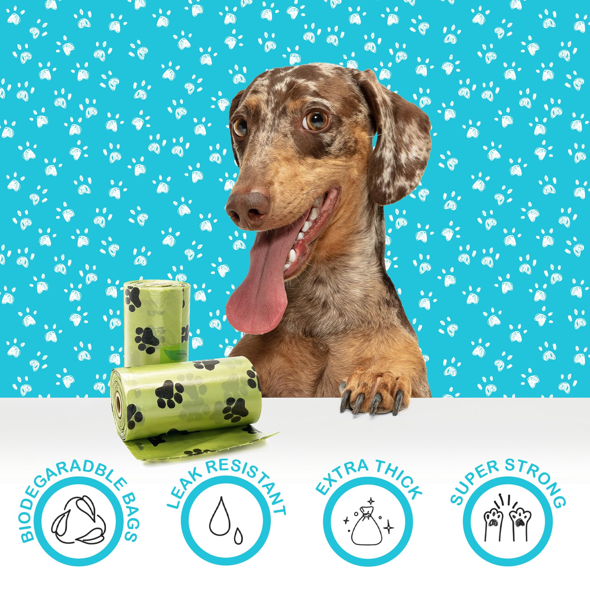 Poop Bandit Biodegradable Dog Poop Bags – Leak-Proof, Extra Thick & Eco-Friendly, 120 Unscented Bags, Strong & Tear-Resistant Waste Bags for Dogs, NEW