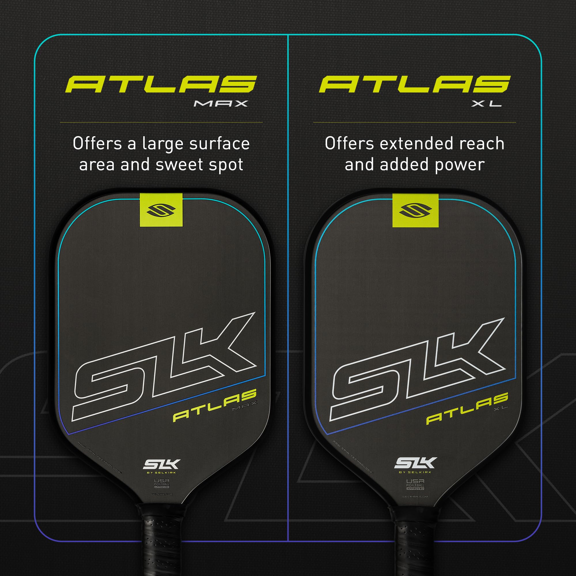 Selkirk Sport Atlas Pickleball-Paddel | SLK Raw Kohlefaser Pickleball-Paddel-Set | Der perfekte Starter für jeden kommenden Pickleball-Spieler