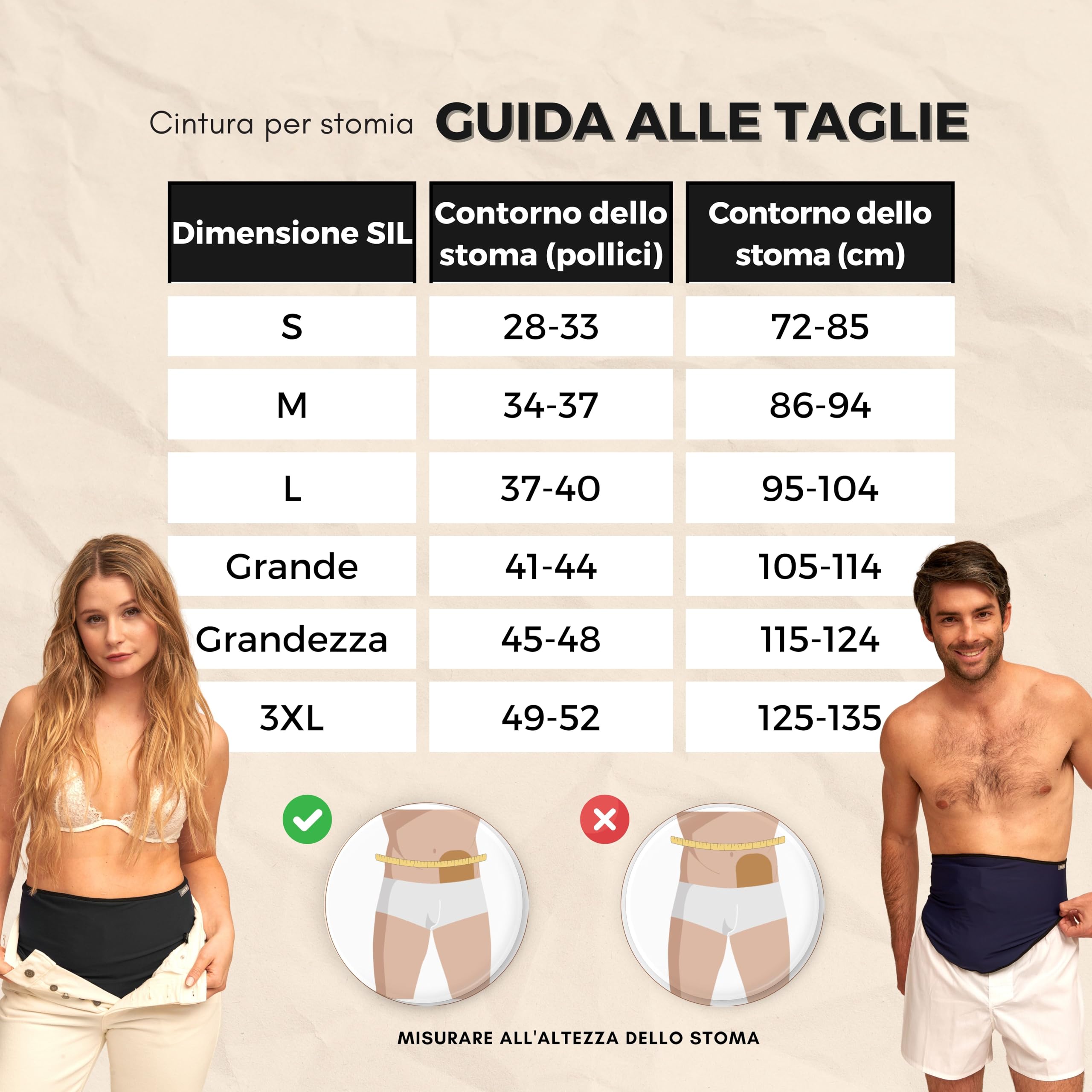 SIIL Cintura per Stomia | Fascia Per Stomia a mare Ostomy | X-Large