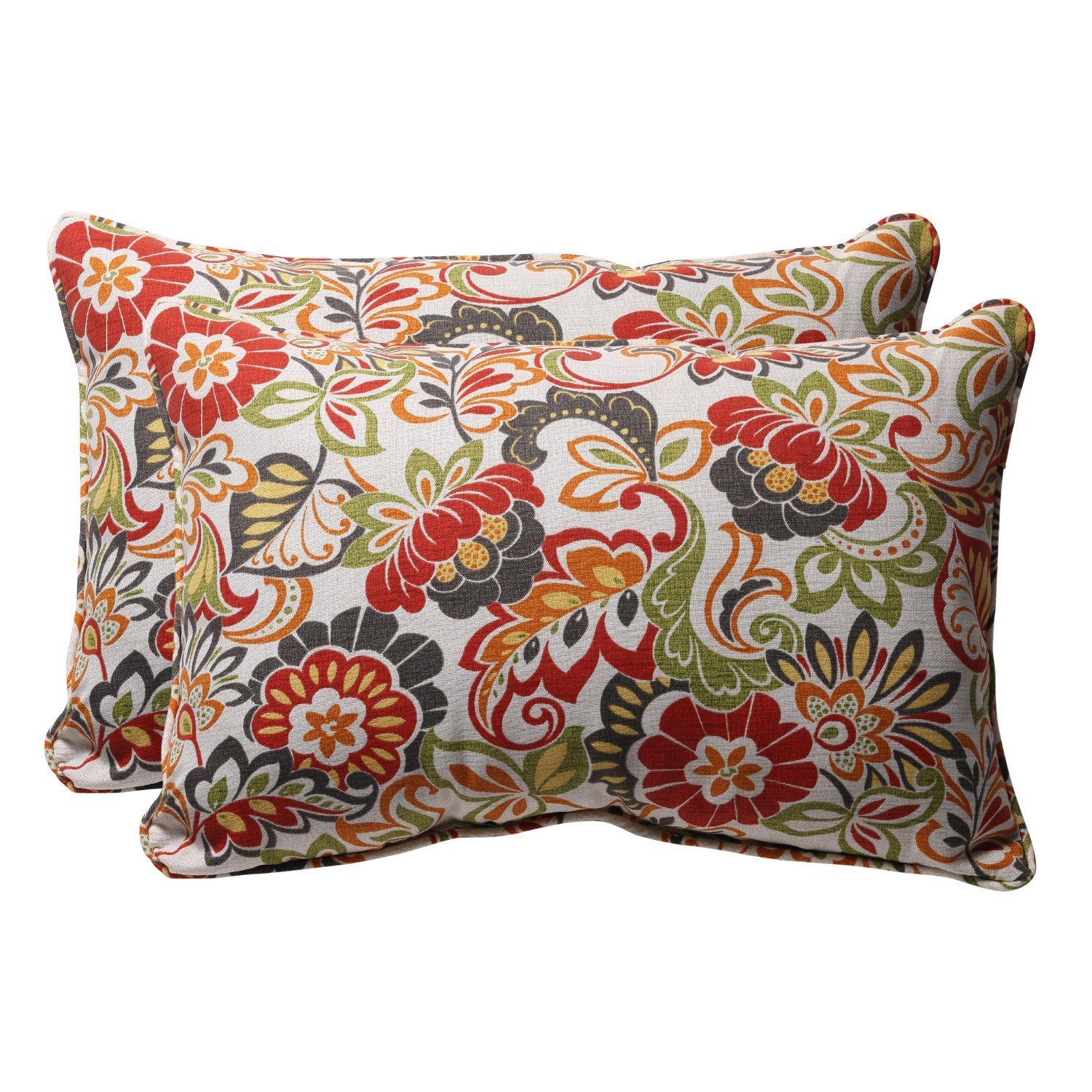 Pillow Perfect Zoe Citrus Sitzkissen (2 Stück) – Getuftete Outdoor-Kissen, 48,3x48,3 Cm, Grün, 100% Polyester