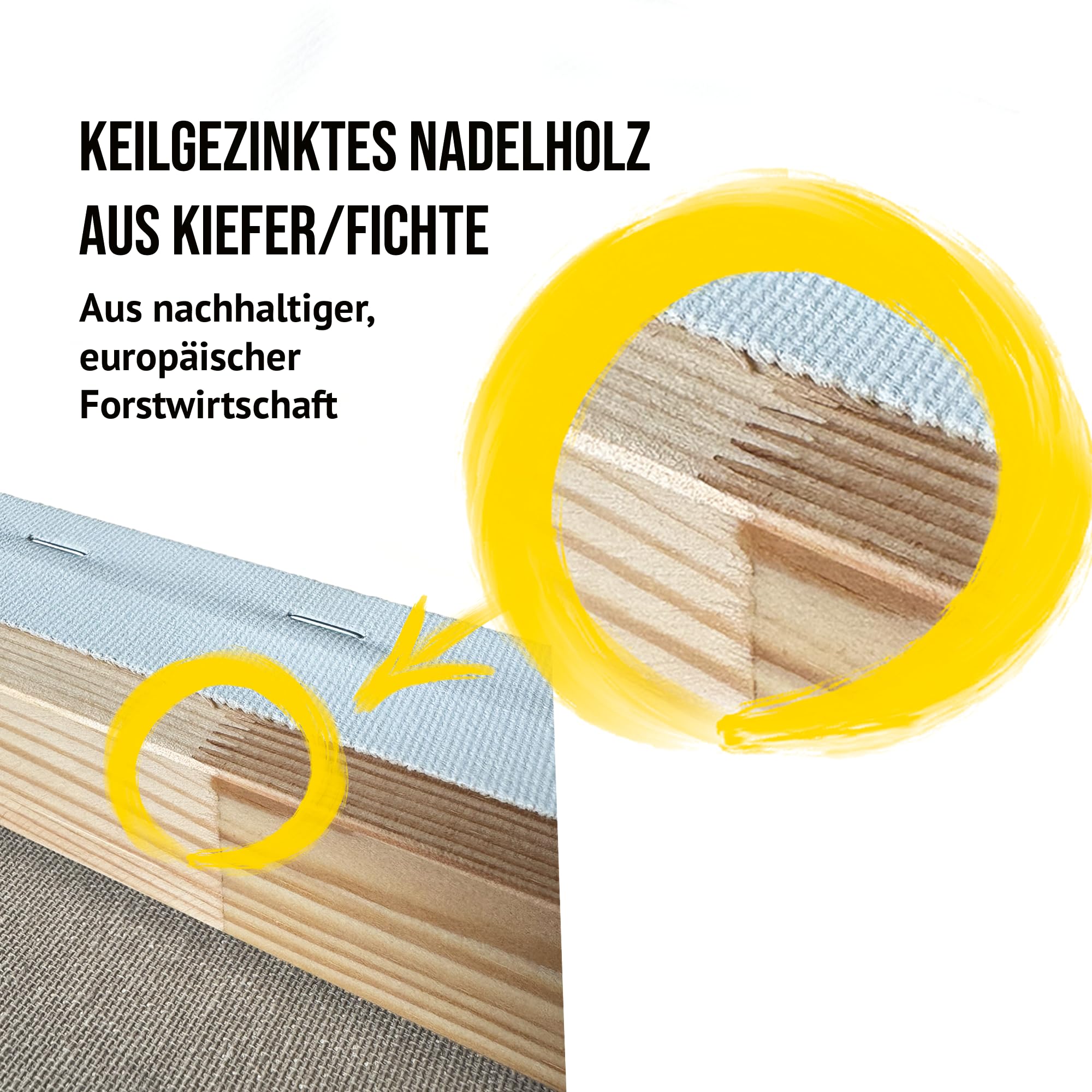 Leinwand zum Bemalen HOBBY 80x120 cm, 2er Pack | Universal grundierte Leinwand auf Keilrahmen - feine Struktur, 270 g/m² - Premium Kunstbedarf Made in Berlin