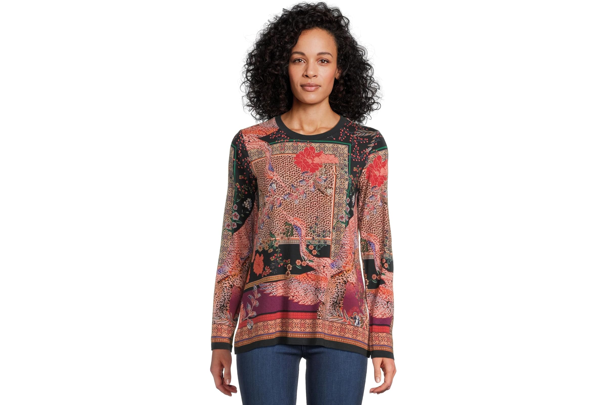 Johnny Was The Janie Favorite Long Sleeve Crew Neck Tee- Depo