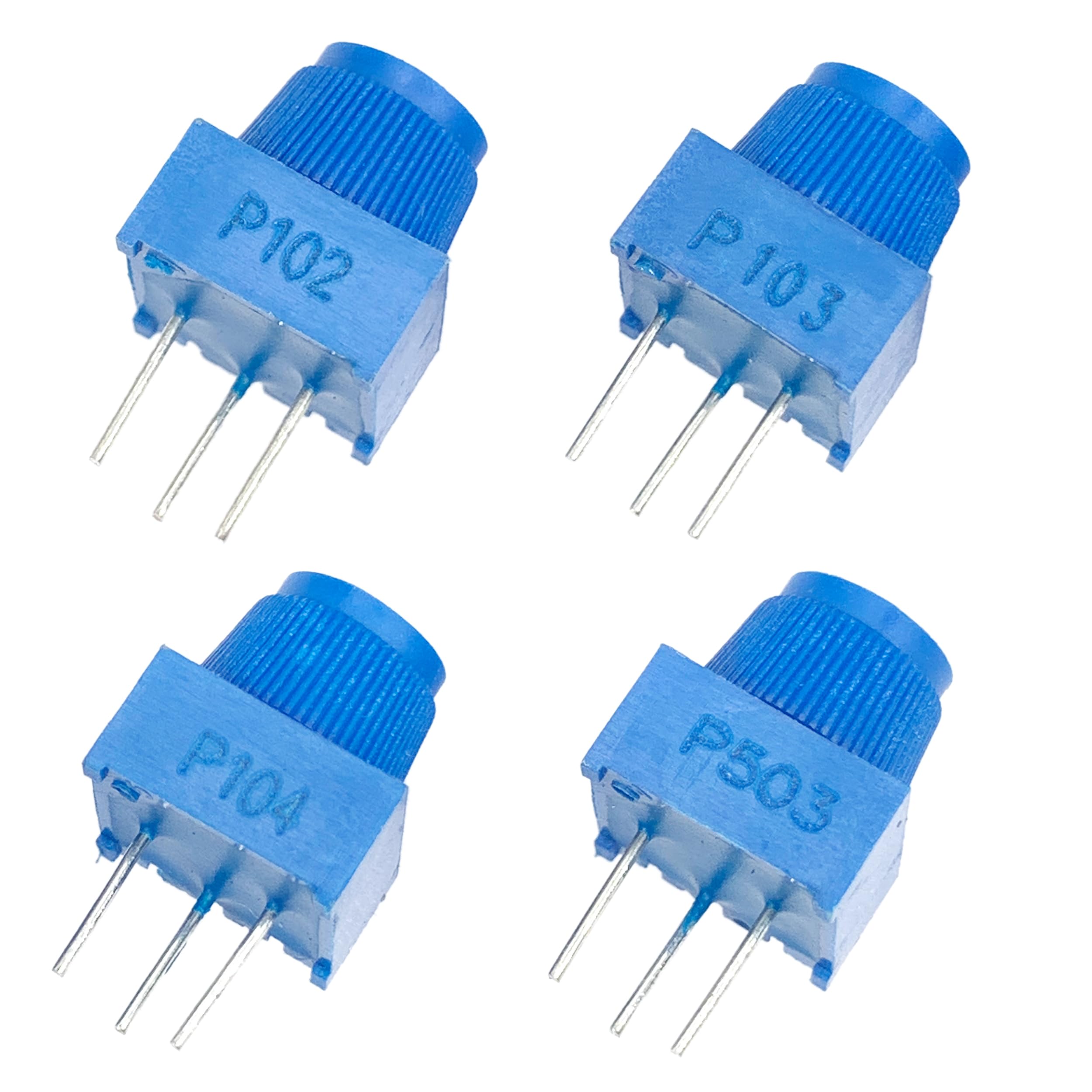 Potentiometer-Set mit blauen Knöpfen, Variabler Widerstand, 1 K, 10 K, 50 K, 100 K Ohm, 20 Stück