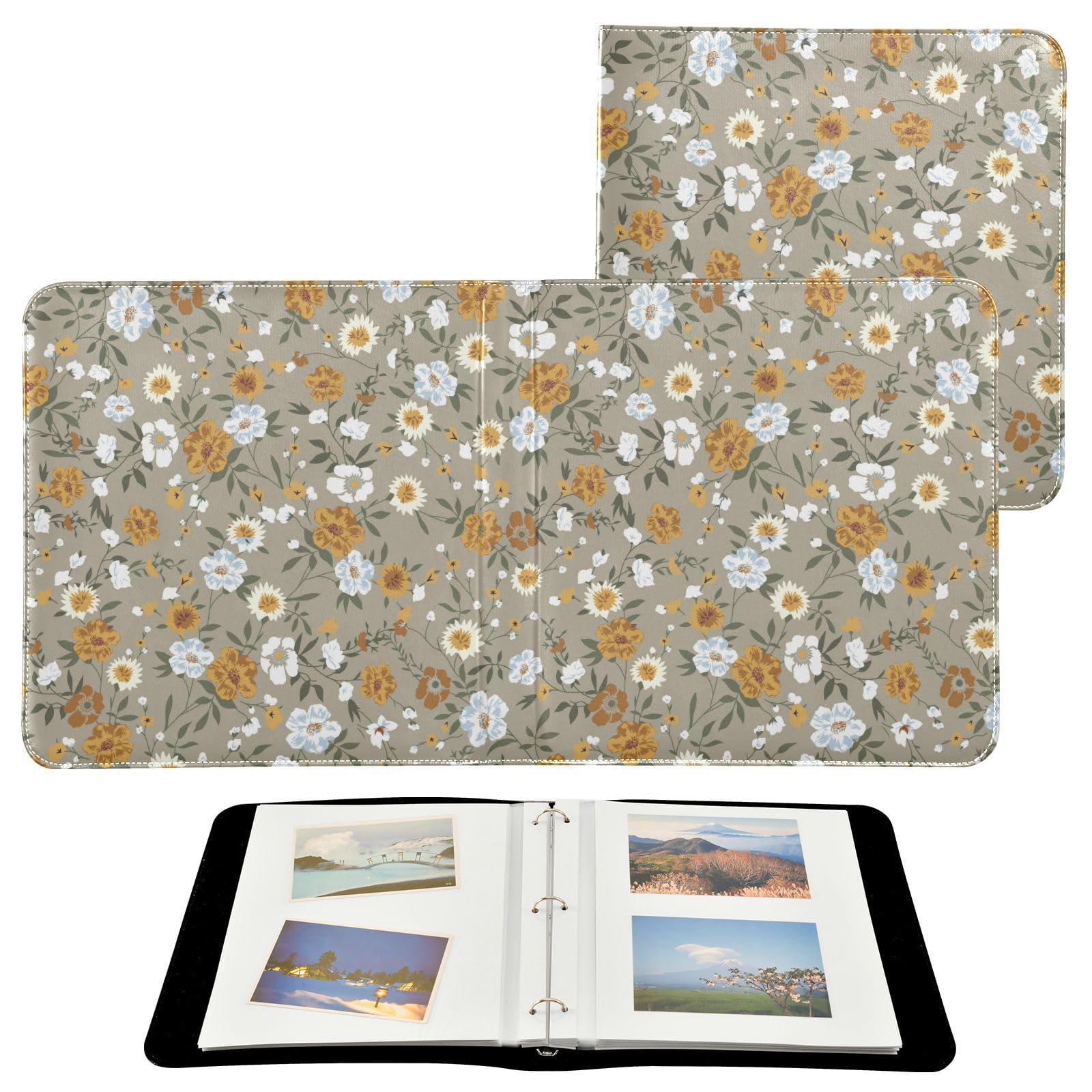 Álbumes de fotos, páginas autoadhesivas, estanterías, álbumes de fotos, álbum de fotos, 6 x 8 pulgadas, diseño de flores pequeñas