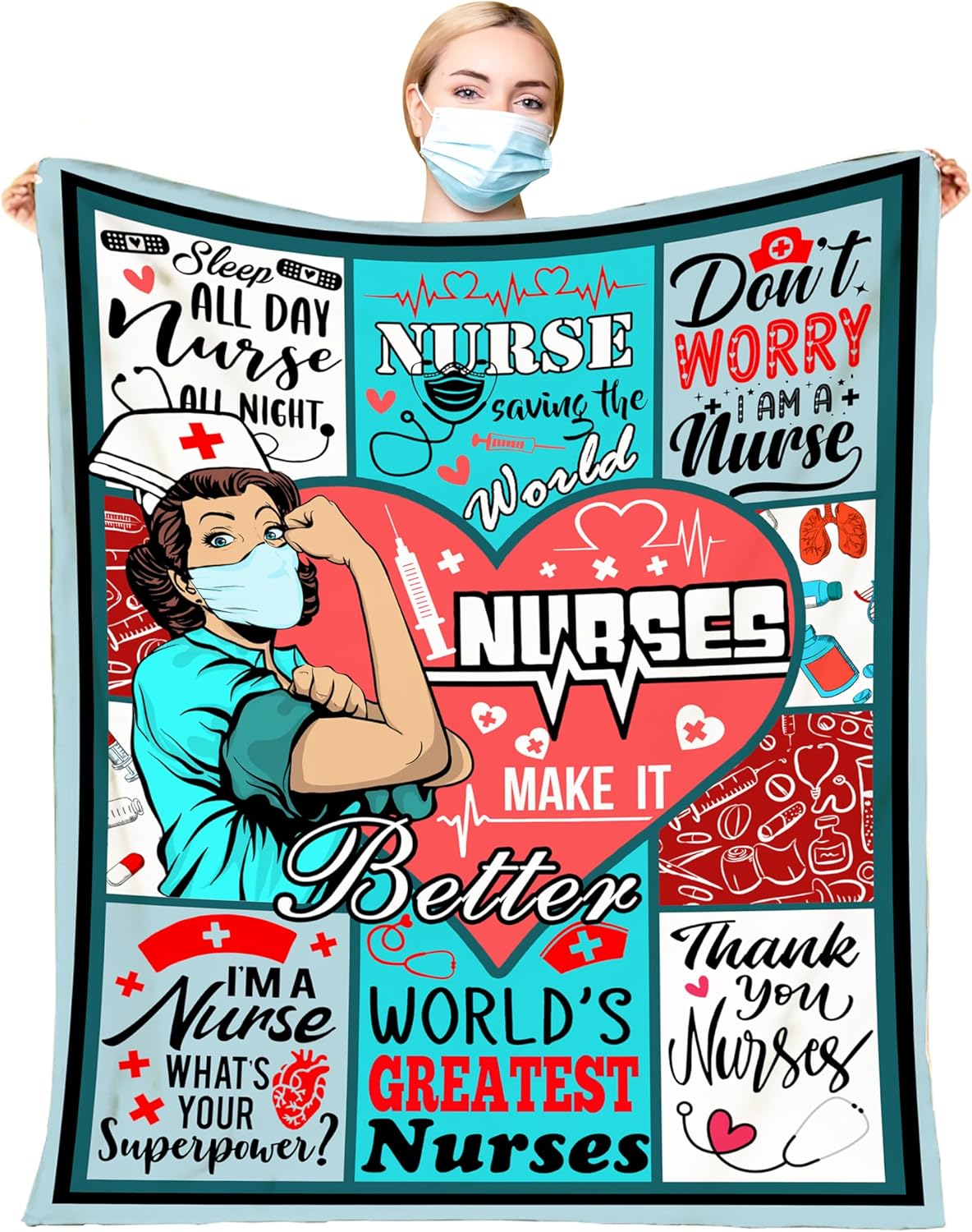 AUISS Nurse Gifts Nurse Blanket for Women Nurses Week Gifts