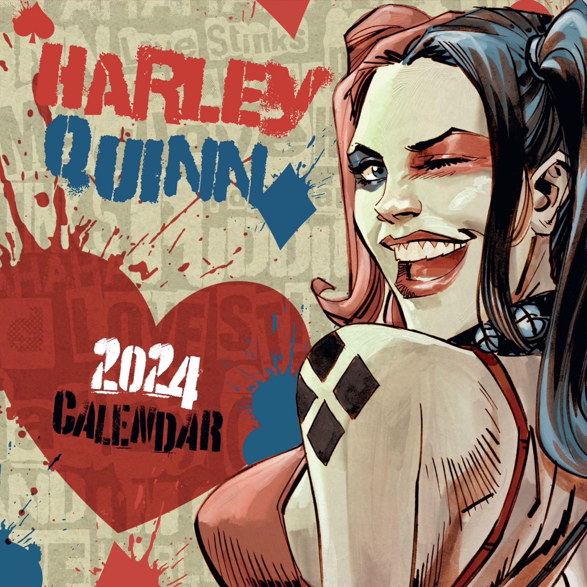 Harley Quinn 2024 Calendar, Month To View Square Wall Calendar, Official Product