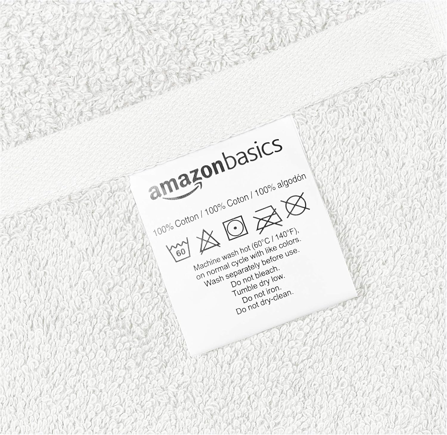  Basics Fade-Resistant Cotton Bath Sheet - 2-Pack, White : Home & Kitchen