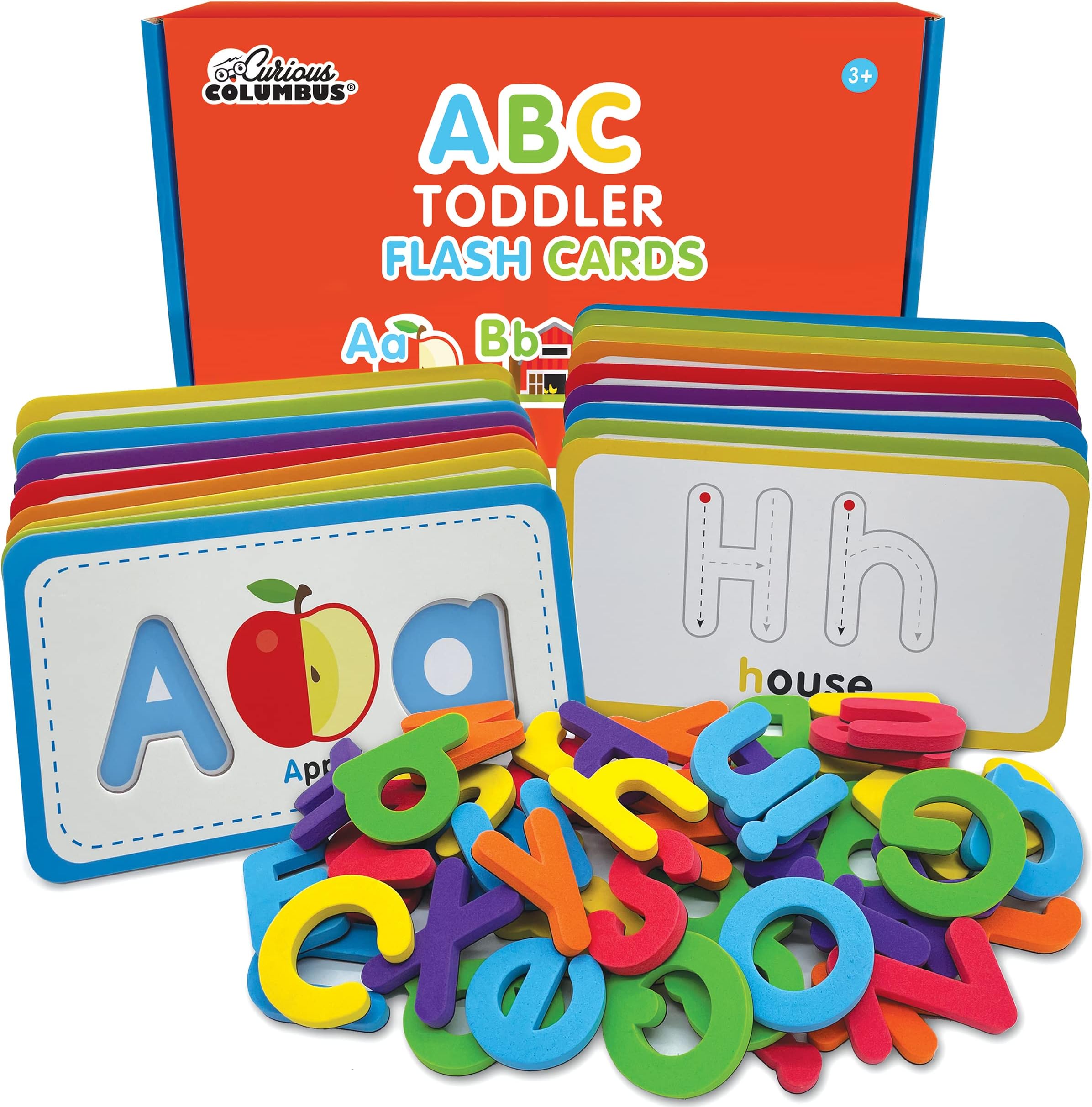 Curious Columbus Alphabet Flash Cards for Toddlers and Kids ABC
