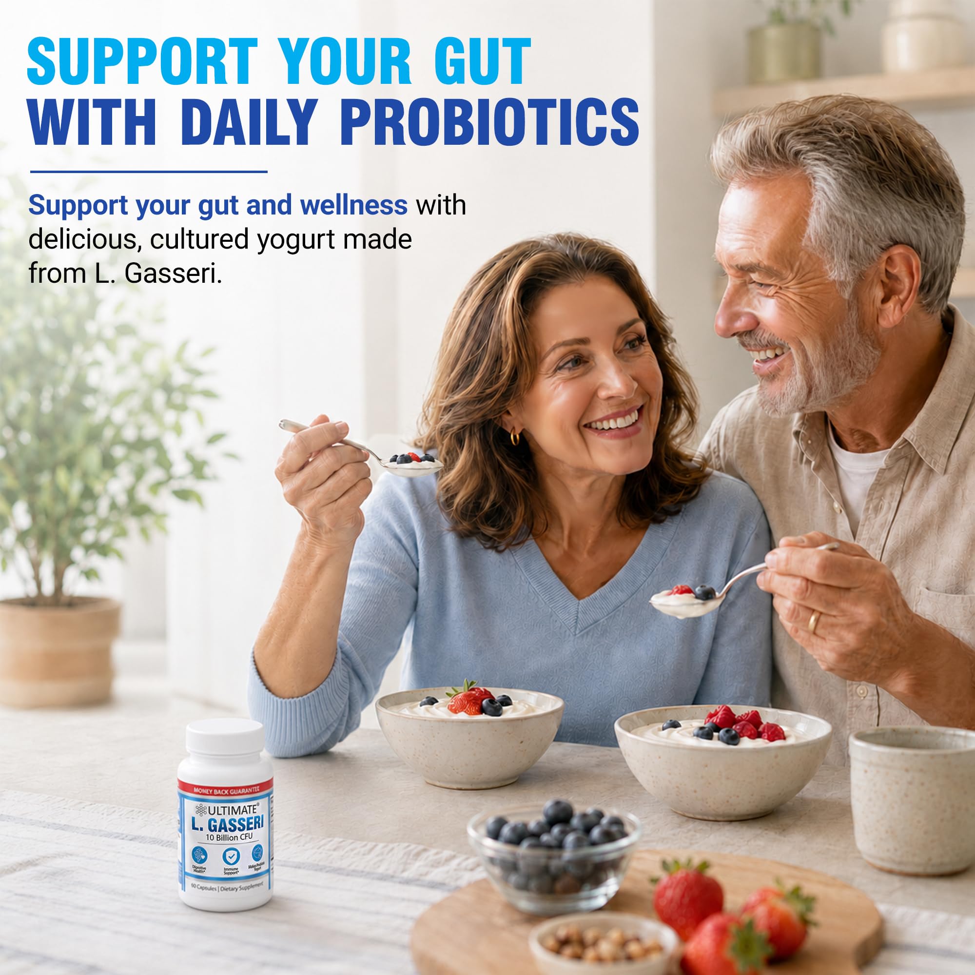 Ultimate L. Gasseri Probiotic 10 Billion CFU, Lactobacillus Gasseri Yogurt Starter for Super Gut Yogurt, Gut Health Supplement for Digestion & Metabolism Support, with Organic Chicory Inulin Prebiotic — Amazon image 8