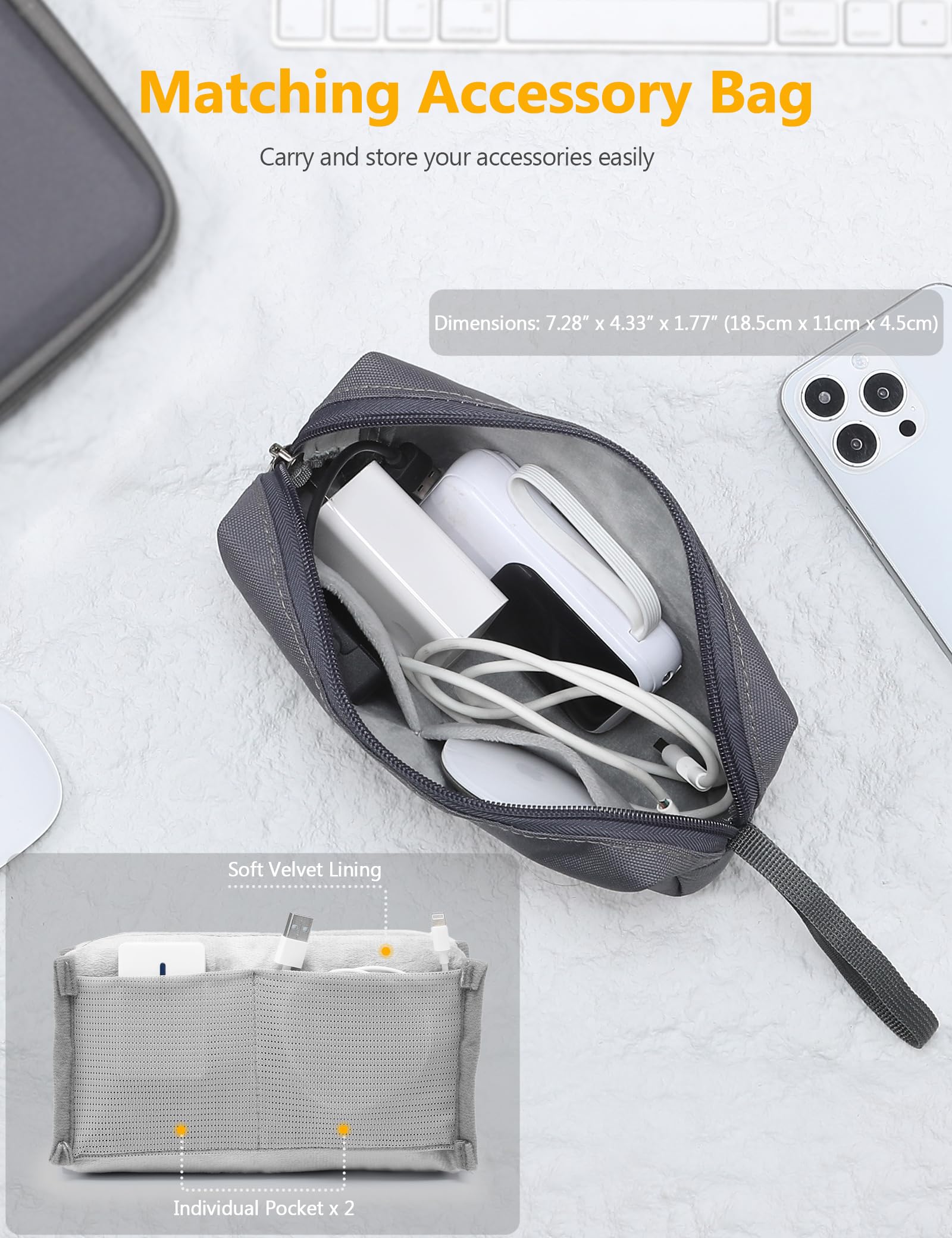 HYZUO 17-17,3 Pulgadas Funda Rígida para Portátil para 17" 17,3" HP/DELL/ASUS/Acer/Lenovo/LG/Toshiba/MSI Gaming Laptop/Razer Blade 17/18, Bolsa Protectora para Hombres Mujeres, Gris Espacial