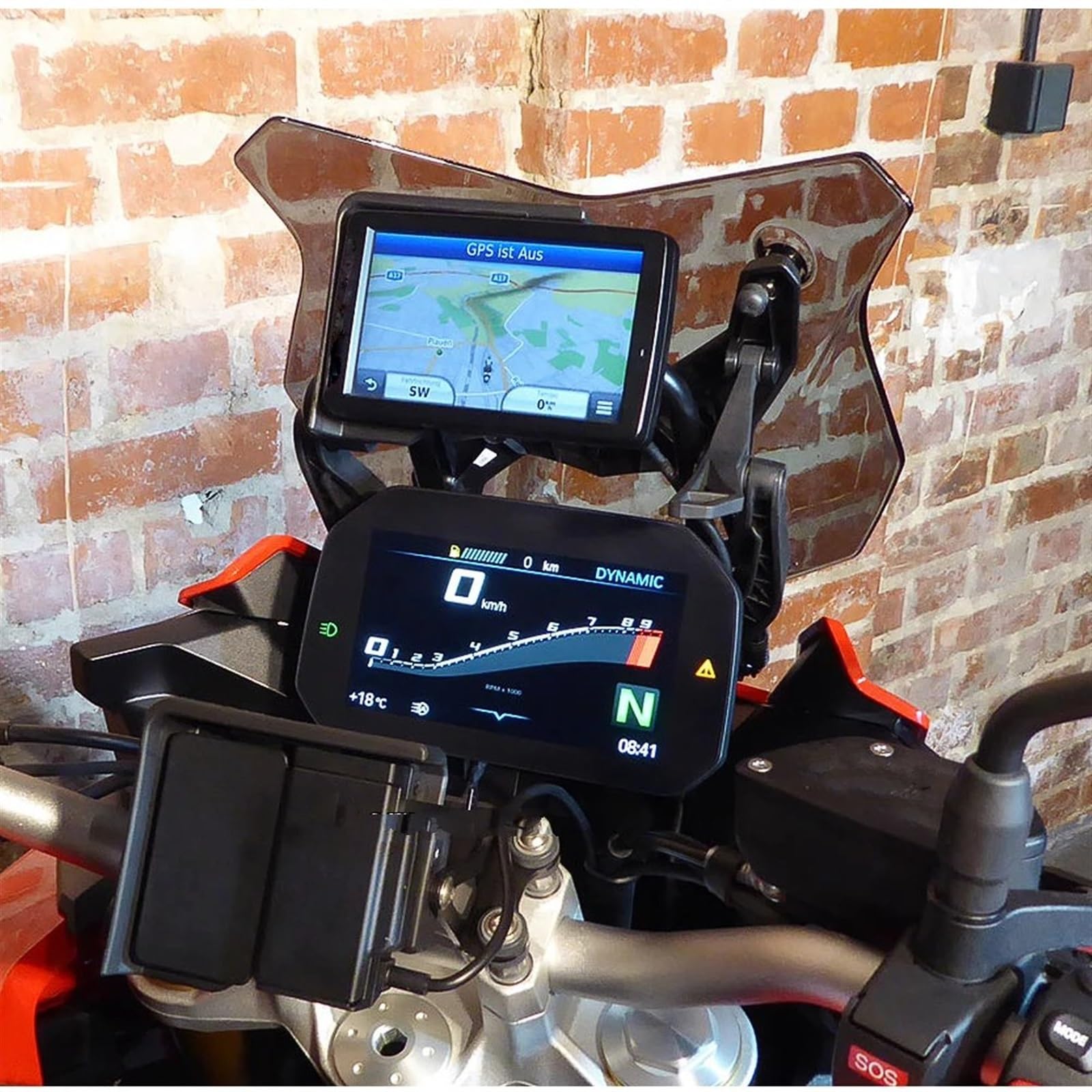 Support Telephone Velo pour BMW F900XR Moto GPS téléphone Intelligent Pare-Brise Navigation GPS Plaque support Adapter support Telephone Moto Rotation(A - Bracket)