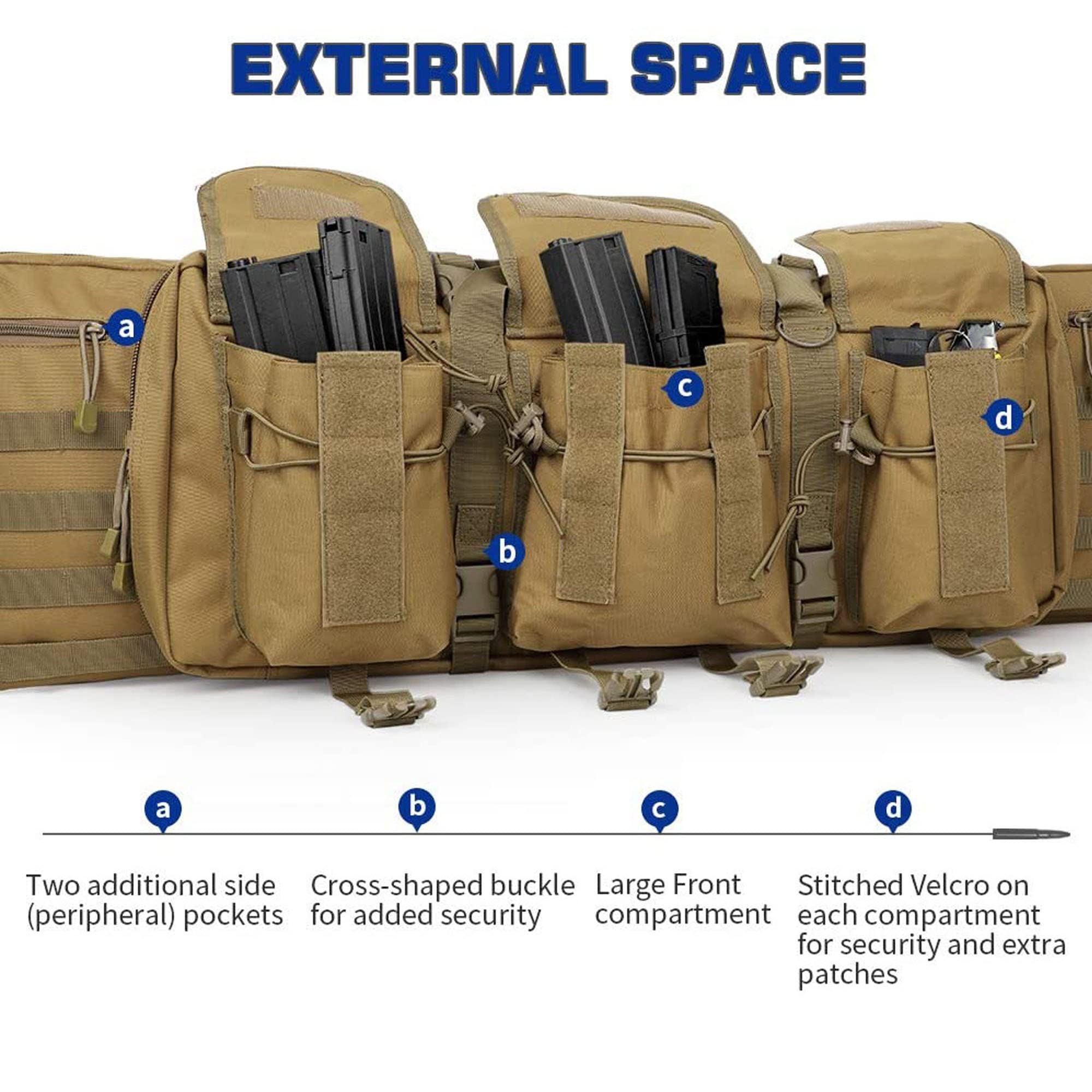 Taktyczna PodwóJna Torba Na Karabin MięKki Futerał Na Karabin Airsoft Pistol Case DłUgi Futerał Na Broń, Plecak Do Przechowywania I Transportu Broni Palnej Do Strzelania MyśLiwskiego