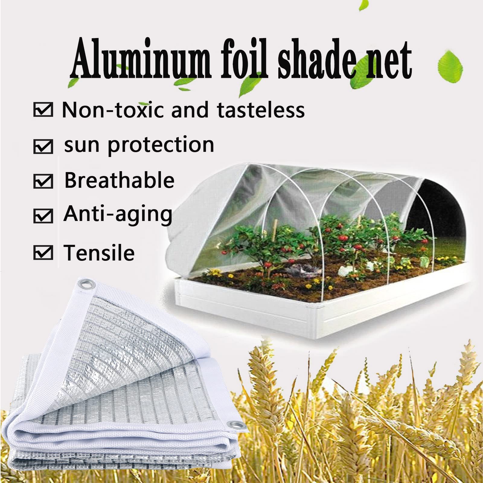 Toldo Con Ojales Transpirable Lámina De Aluminio Lona Exterior, Multifunción Protección Solar Rayos 75％UV Fácil De Plegar Permeablepara, Protección De La Privacidad Toldos Para Jardin ( Size : 3x3m )
