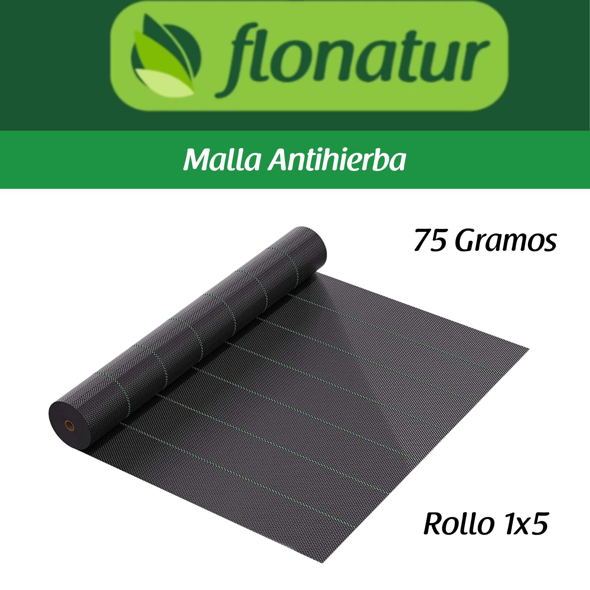 Malla Antihierba 75 Gramos | Malla Geotextil Maleza y Malas Hierbas Ideal Huerto | Estable a Rayos UV y Permeable| Duradera y Fuerte | Nos Avalan Nuestros Clientes |Rollo 2x50m,