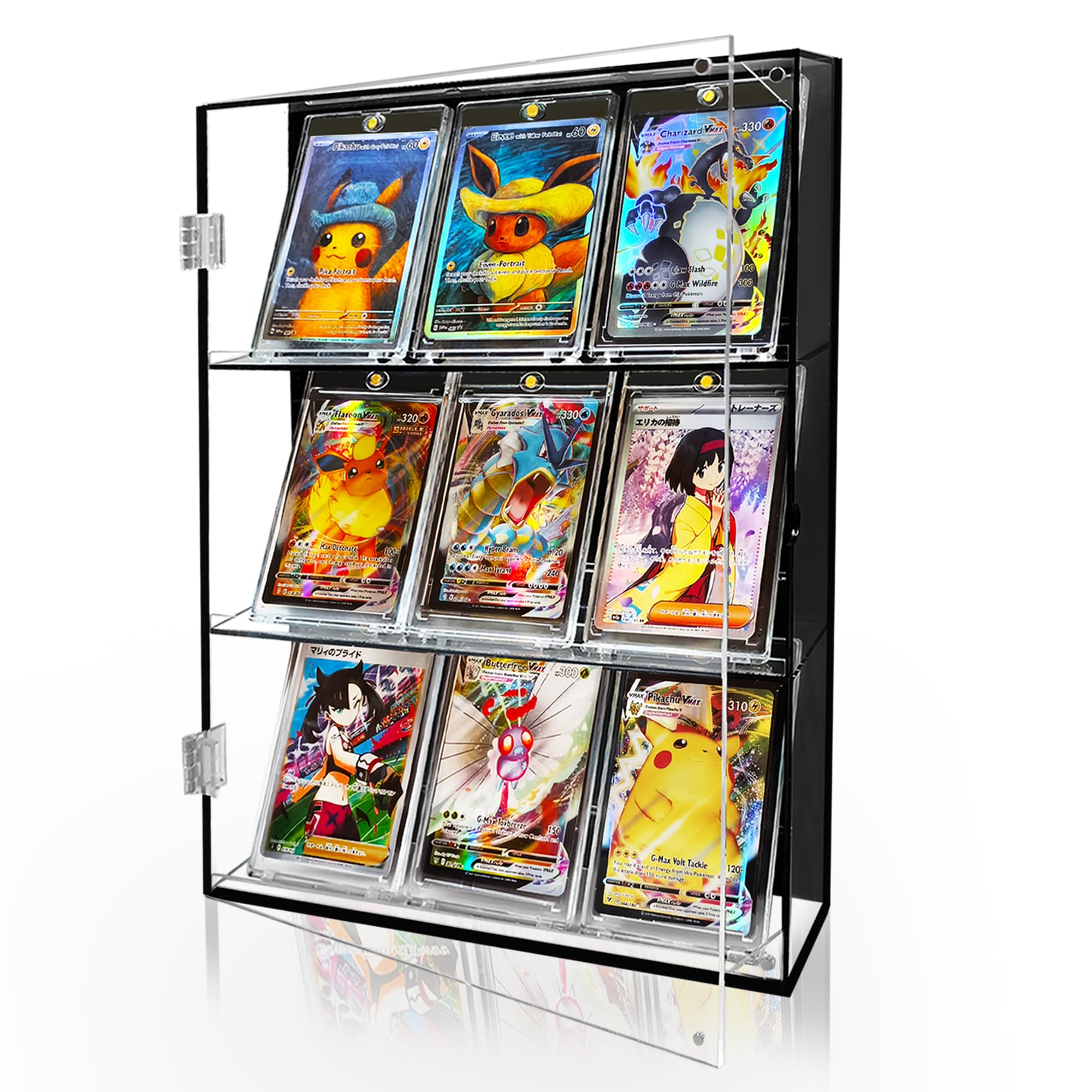 トレーディングカードアクリル製カードケース ショーケース　ディスプレイ3セット Amazon.co.jp: MFDXWCV 3階ショーケース カード ディスプレイ UV