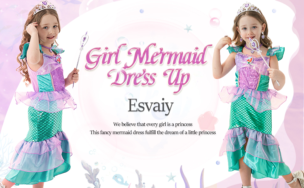 Disfraz de sirena para niñas princesa miniatura 7