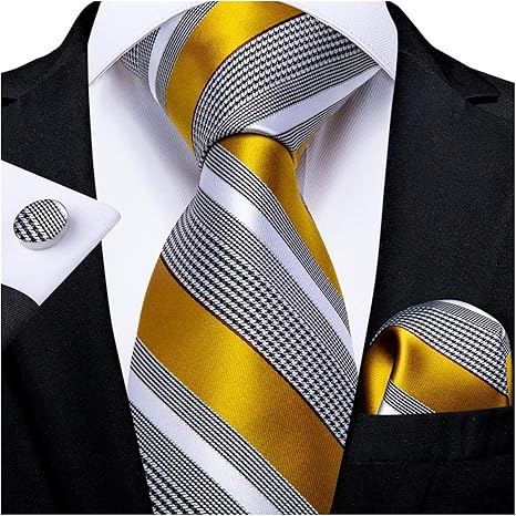 Amazon Co Jp ネクタイ デザイナーメンズ結婚式ネクタイゴールドブラックストライプシルクネックネックマンhanky Cufflinksセットビジネスパーティー Color N 7338 服 ファッション小物 Amazon Co Jp ネクタイ デザイナーメンズ結婚式ネクタイゴールドブラックストライプシルクネックネックマンhanky Cufflinksセットビジネスパーティー Color N 7338 服 ファッション小物