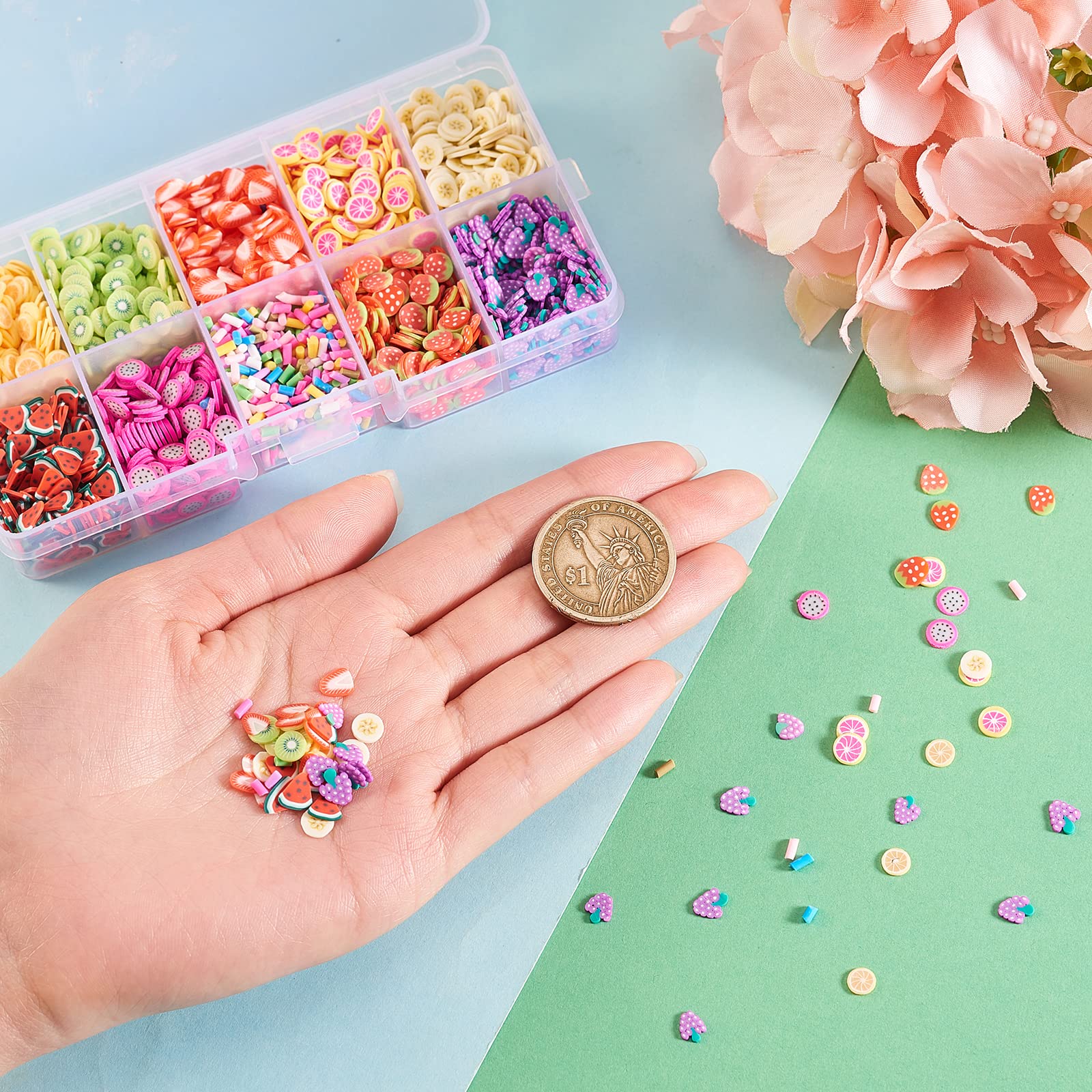 UR URLIFEHALL Lot de 4750 perles en argile polymère faites à la main pour décoration d'ongles