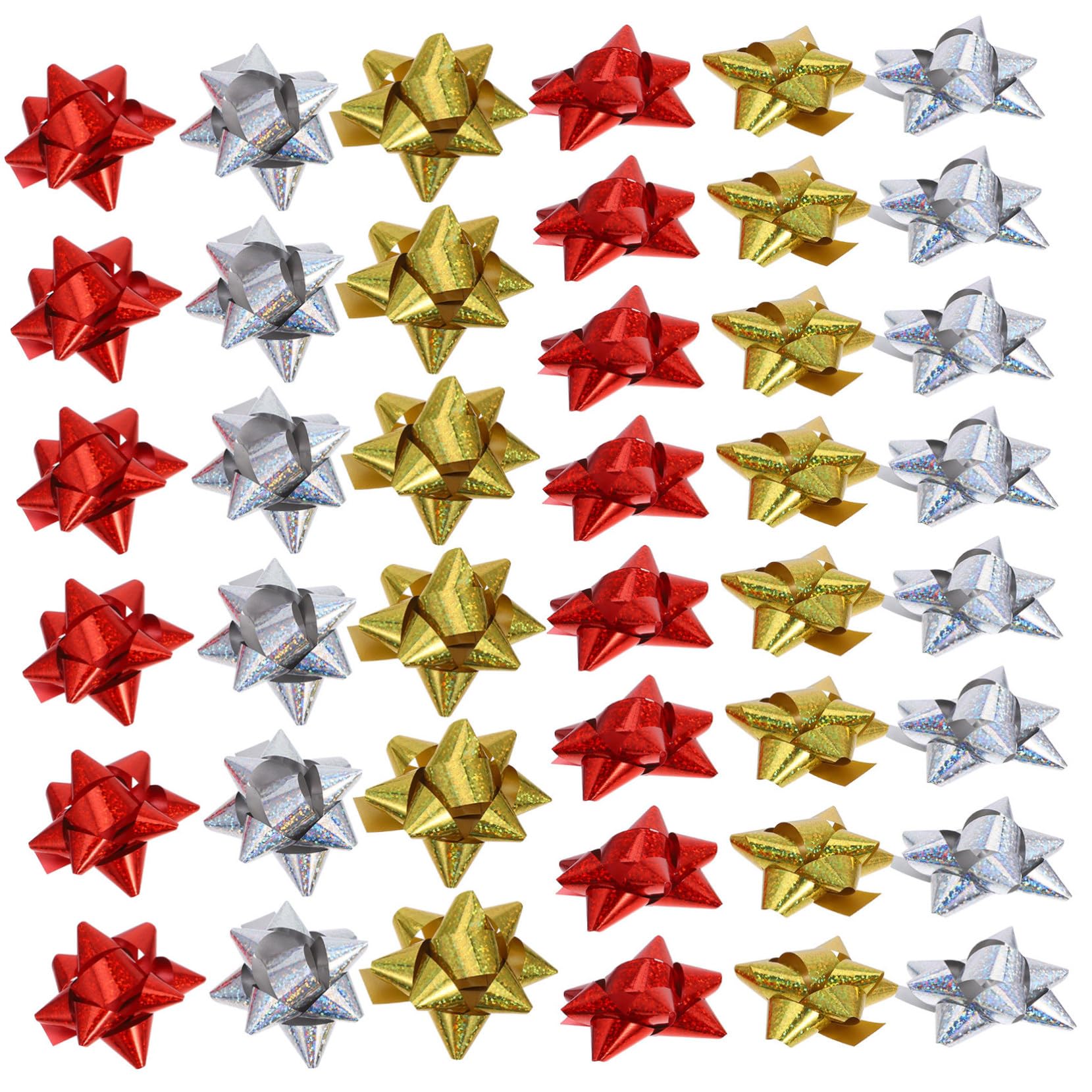 Artibetter Respaldo Adhesivo Fácil de Usar en Forma de Estrella 100 Lazos Autoadhesivos Reflectantes Color Aleatorio para Envolver Regalos Adecuado para Fiestas y Manualidades