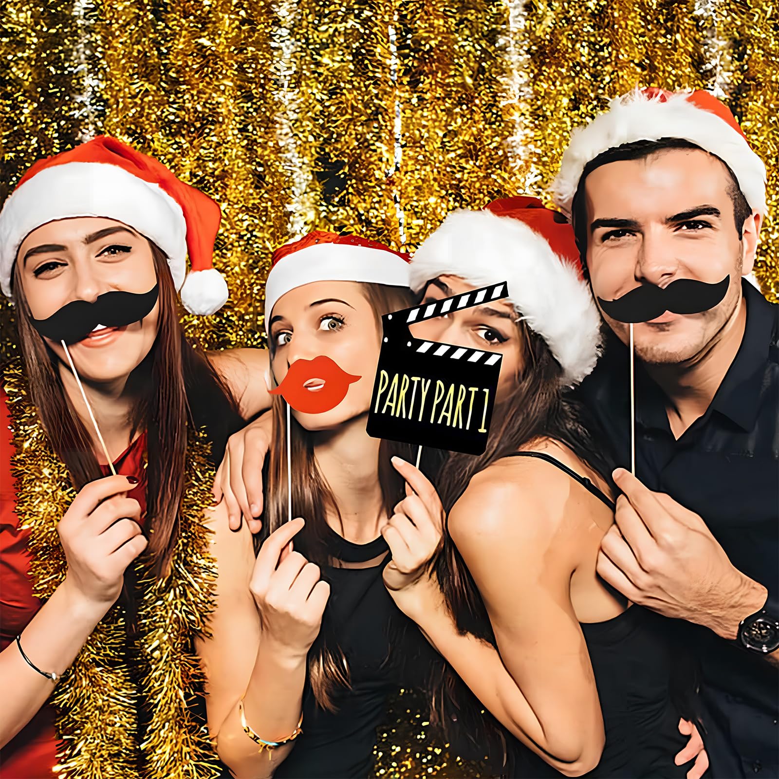 58 pcs Foto Props Accessori, Photo Booth Compleanno Accessori, Photo Booth Props, Foto Decorazione per Festa Compleanno, Divertente Photo Booth per Festa di Laurea, Gadget DIY Decorazioni Addobbi