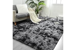 Large Modern Ultra Soft Fluffy Tie-Dyed Shaggy Rugs for Bedroom