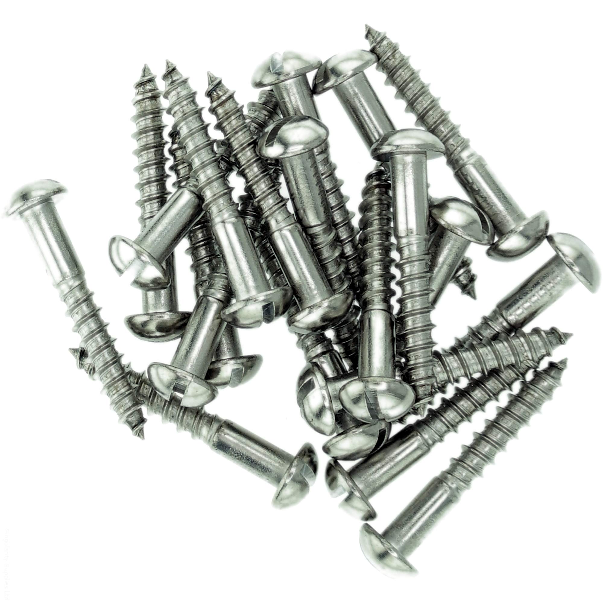 Singularity Supplies No.9 X 0.63 (4.5Mm X 16Mm) Slot Pan Wood Screw - Stainless Steel (A2) (Pack Of 20)