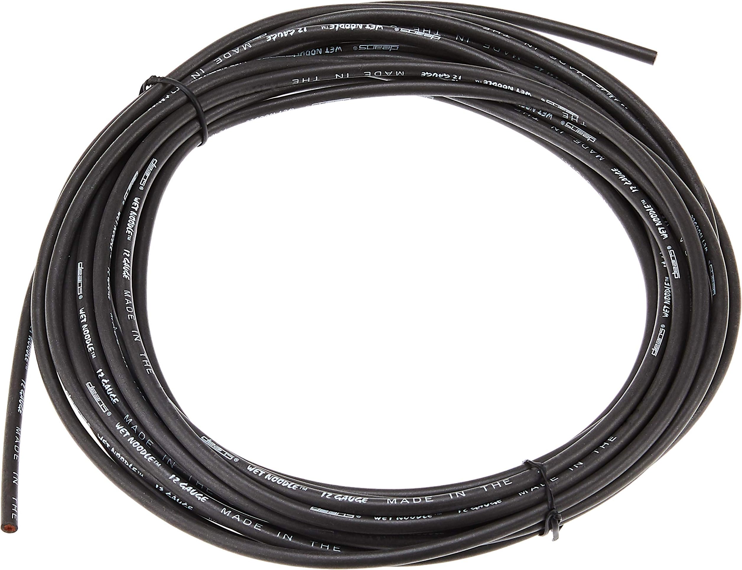 WS Deans 1431 12 Gauge Wet Noodle Wire, Black, 25'