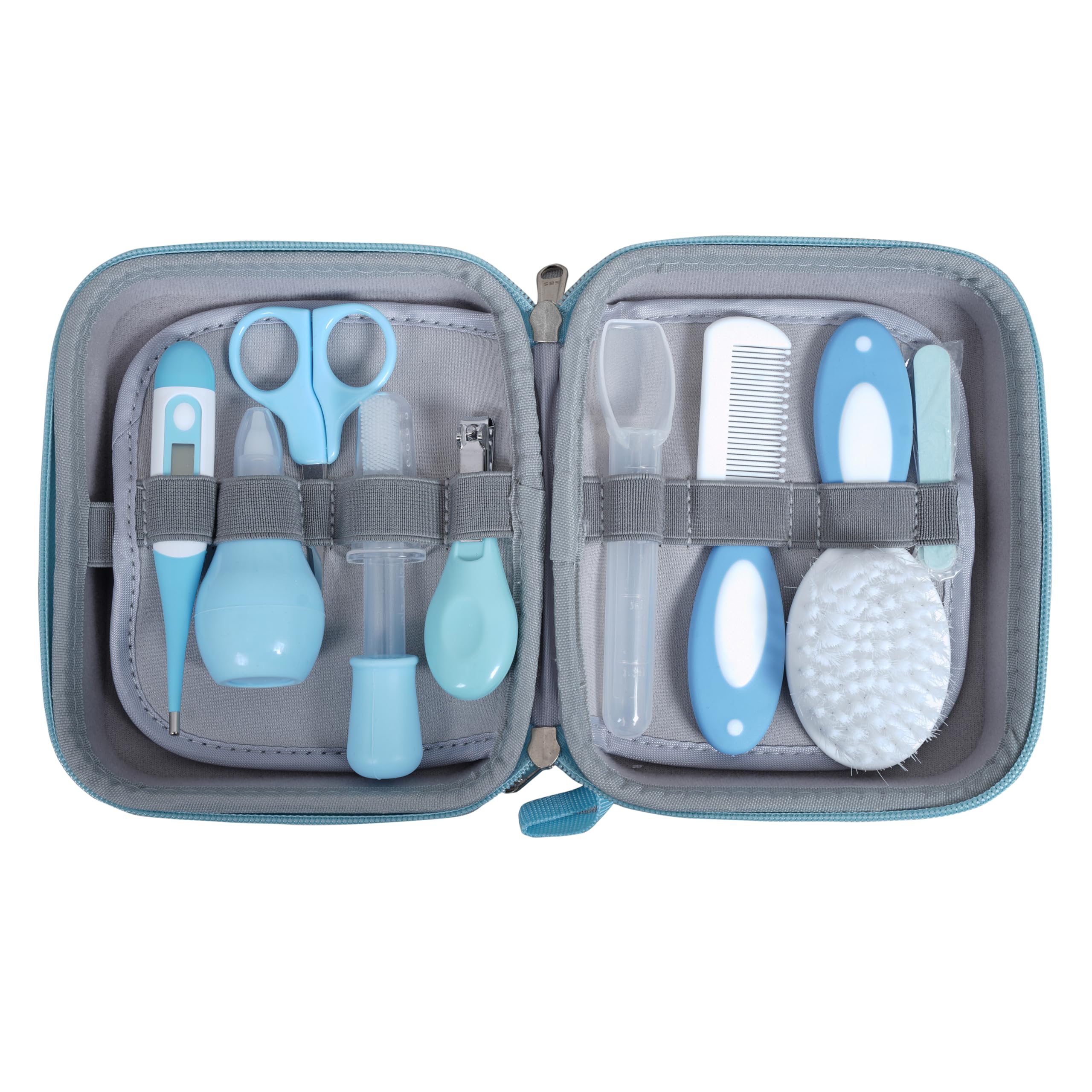 Kids Station 11 in 1- Baby Grooming Kit – Newborn Care Essentials in EVA Travel Case (Blue, Eva Case)