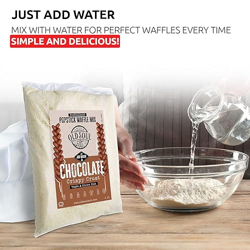 Vista 12 de OldSoul - Mezcla profesional de gofres para paletas, sabor chocolate, mezcla de masa de gofres en barra, 10 libras, 224 gofres