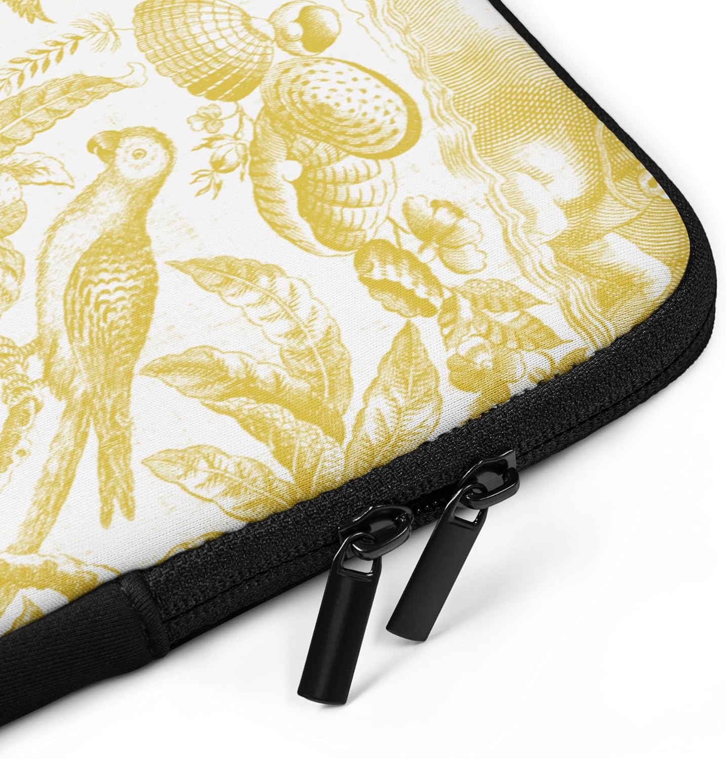 Yellow Toile Chinoiserie with Birds, Angels Graphic Laptop Sleeve image 3