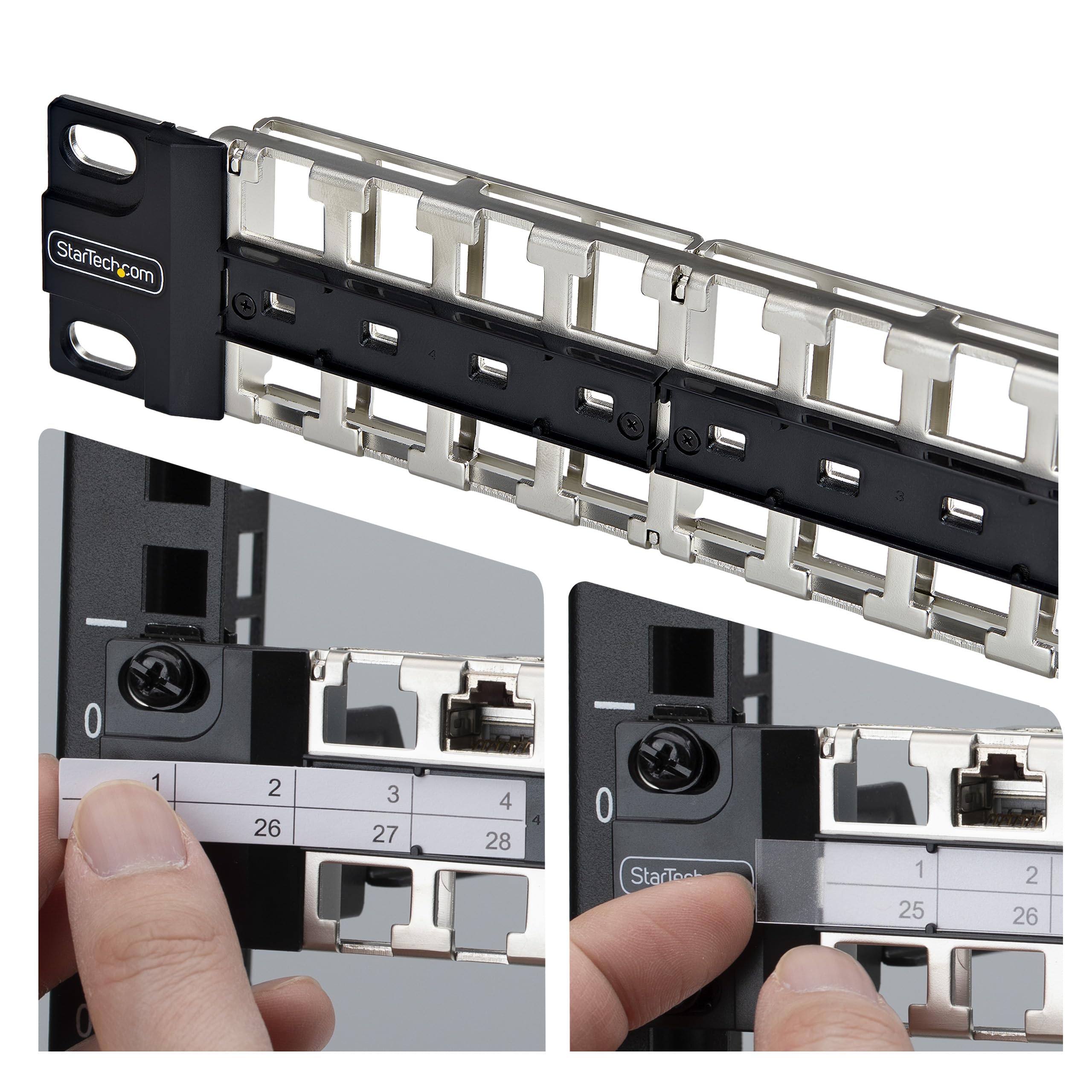 StarTech Patch Panel Vuoto Keystone STP 48 Porte 1U (C6PANELSTP481U) | Per Connettori Keystone RJ45 Cat6, Montaggio in Armadio Rack 19 Pollici, Schermato