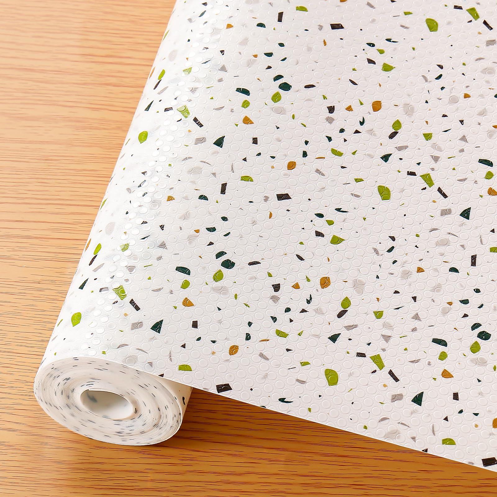 Cooyes Shelf Liner – Premium Non-Adhesive Cabinet and Drawer Liner for Kitchens – Waterproof Shelf Paper with Modern Pattern – Durable EVA Cabinet Mat