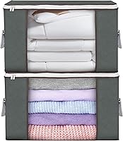 Vista 20 de Bolsas de almacenamiento grandes, paquete de 3 contenedores plegables para almacenamiento de ropa, contenedores de almacenamiento con asas