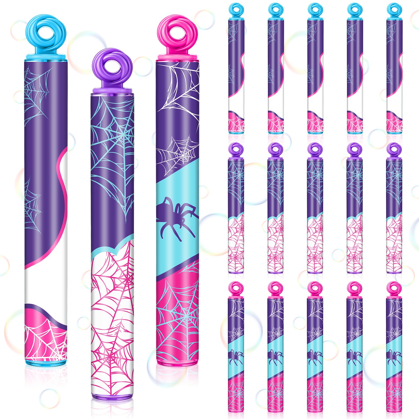 Rotatingpals 32 Pcs Spider Bubble Wands Spider Party Favors