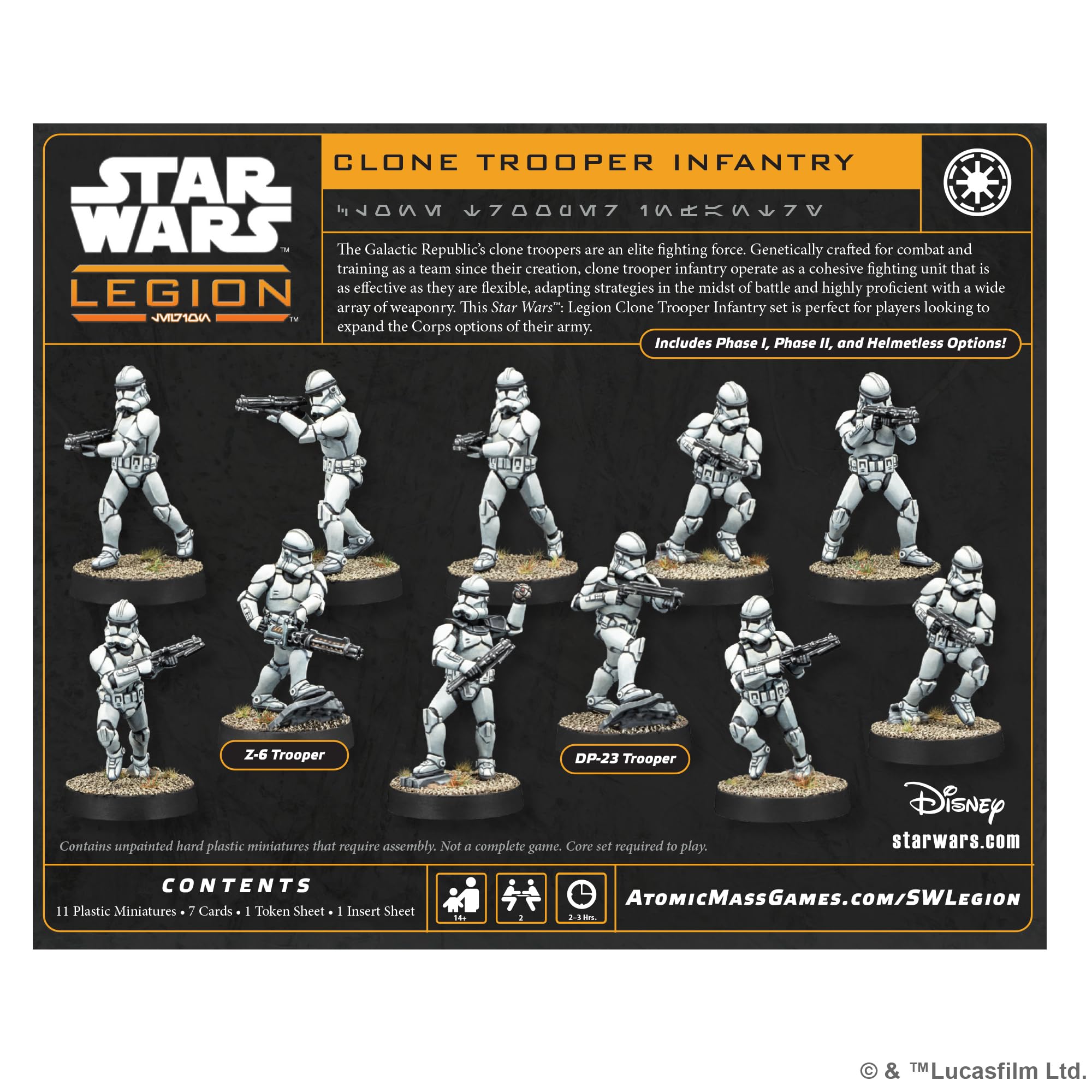 Asmodee, Star Wars: Legion - Clone Trooper Infantry, espansione, Atomic Mass Games, Tabletop, 2 giocatori, 14+ anni, 120-180 minuti, tedesco, multilingue