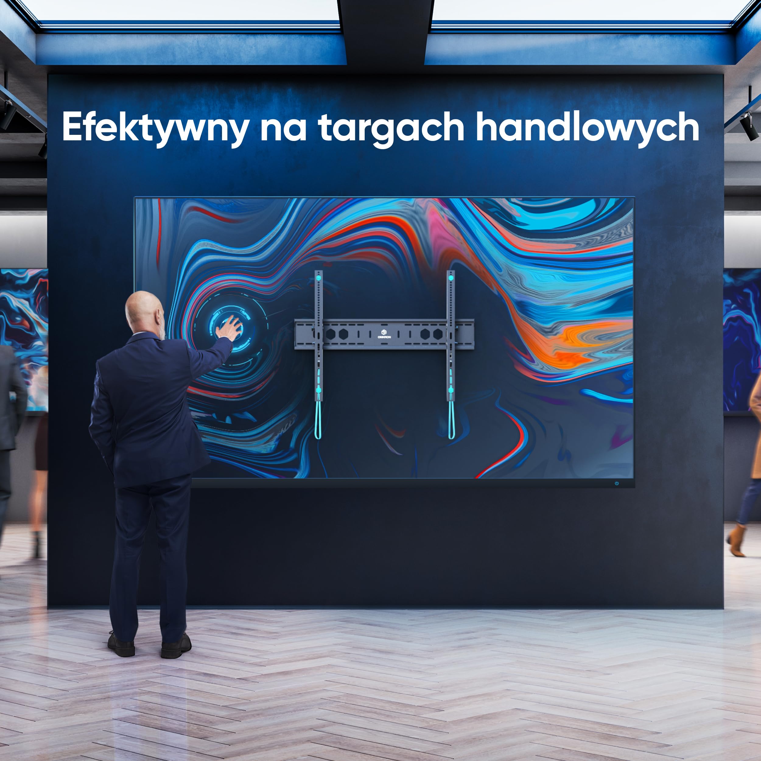 ONKRON Przechylany uchwyt ścienny do telewizora 60-110 cali do 120.0 kg - bardzo duży, wytrzymały uchwyt do telewizora Max VESA 900x600 - niskoprofilowy, ultracienki uchwyt ścienny do telewizora,