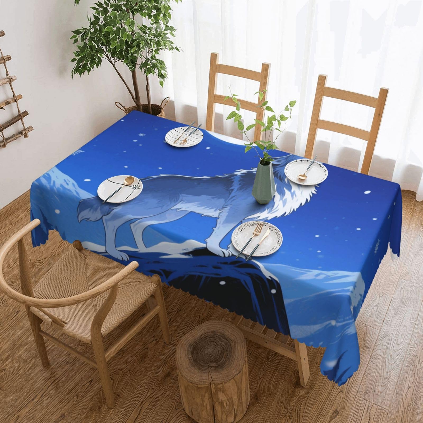 Nappe loup rectangulaire 137x183 cm anti-tache et facile d'entretien