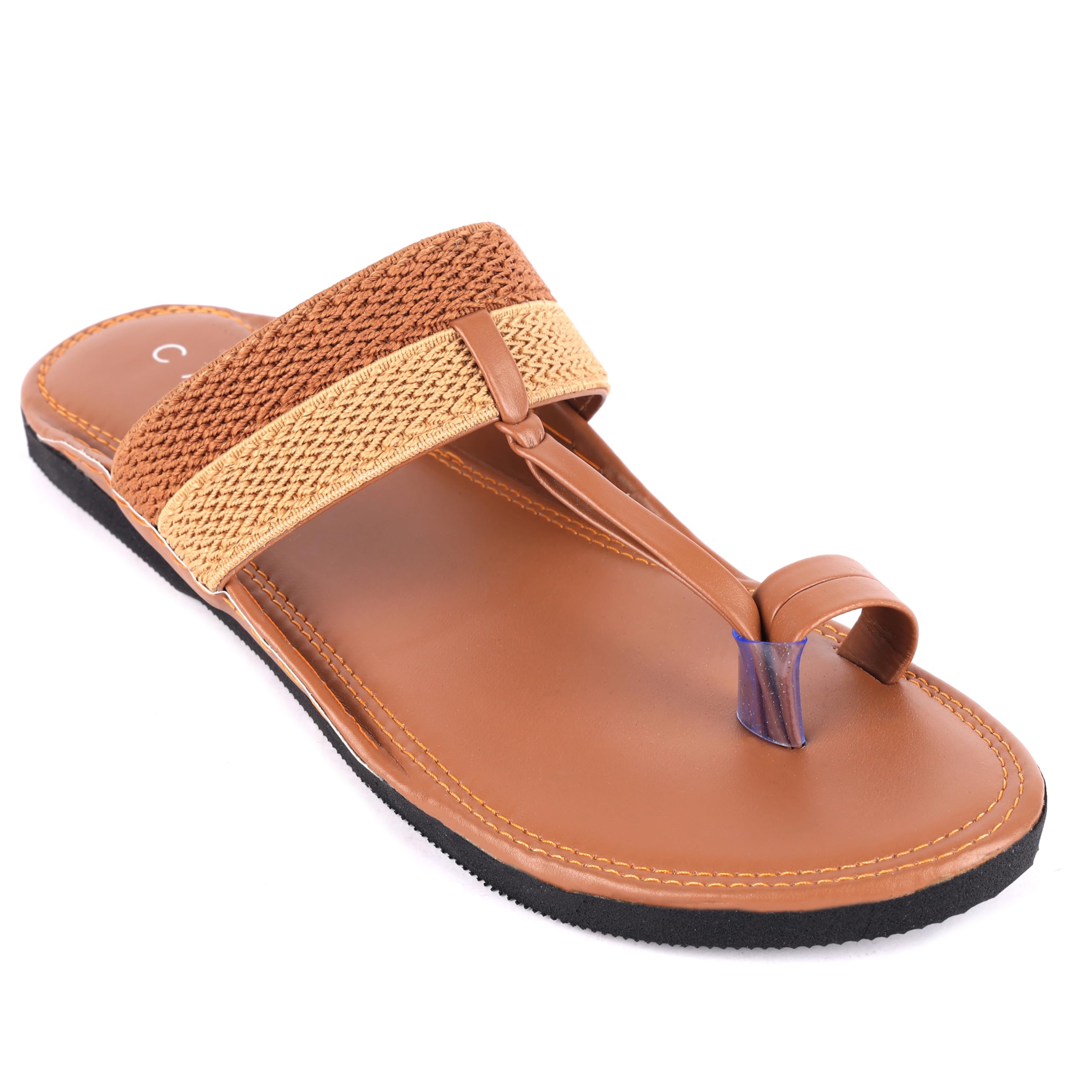 CANVI Stylish | Fancy | Comfortable Men's Kolhapuri Chappal Sandal Slipper for Men Stylish Faux Leather Men's Kolhapuri Slippers Thong Sandals for Men Stylish & Comfortable