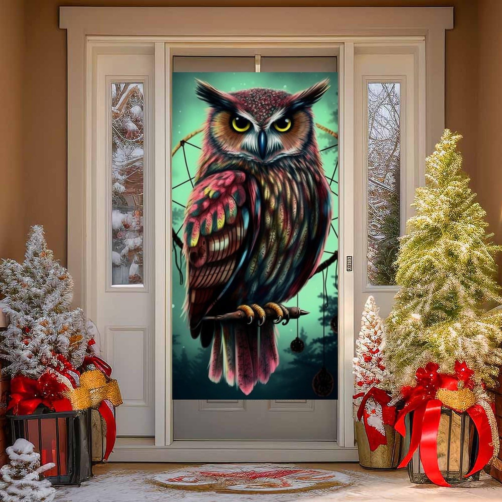 NTVOWPZO Owl Door Curtains for Doorway Privacy Dividers Door Banner Blackout Curtains Fabric Door Window Curtain for Home Bedroom Kitchen Decor 35.4x70.9 in Decorative Banner
