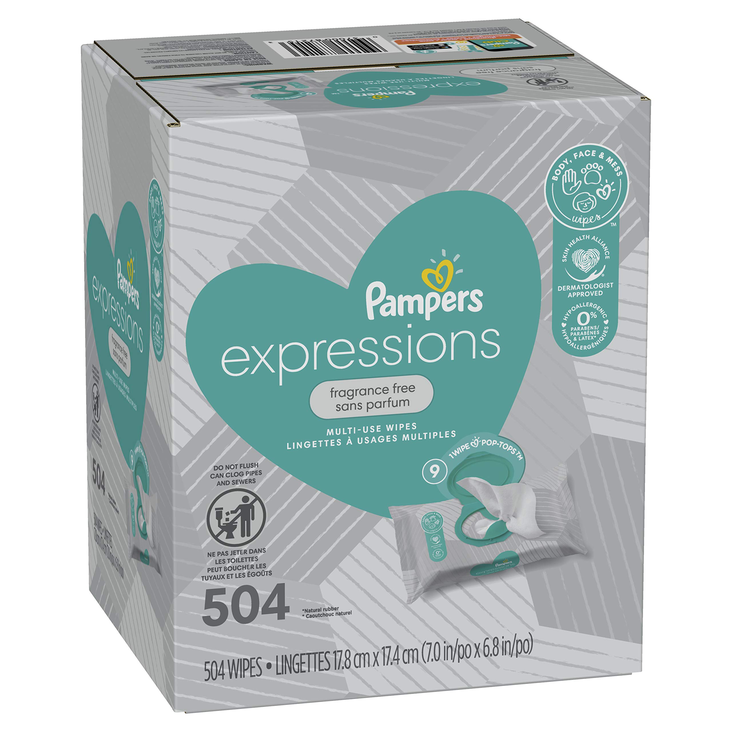 Pampers Baby Wipes Expressions Baby Diaper Wipes Hypoallergenic and 9X