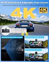 Vtopek 10,26" 4K Apple CarPlay Kijelző 350° Forgatható Kamerával - Vezeték Nélküli Android Autós Monitor, Bluetooth, Siri, Navigáció, 64GB T 3