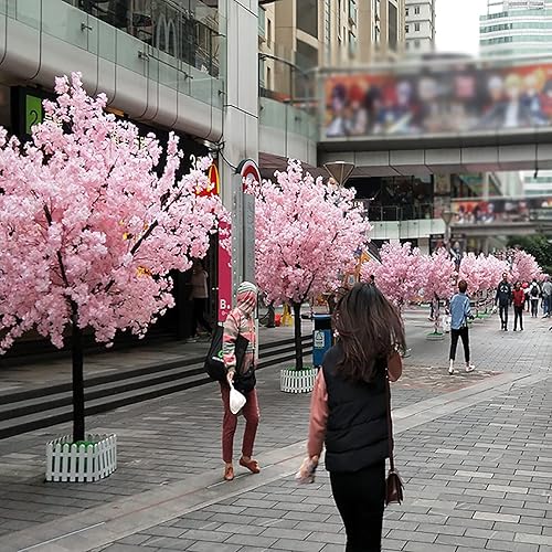 Miniatura 3 de Árbol de flor de cerezo rosa japonés artificial grande  Decoración de flores de seda hecha a mano para eventos de boda, restaurante de fiesta en