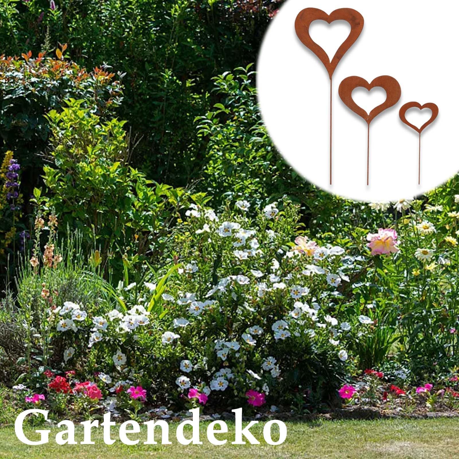 Palo Da Giardino A Forma Di Cuore - Decorazione Metallica Colorata Per Fiori Idee Regalo G 612528