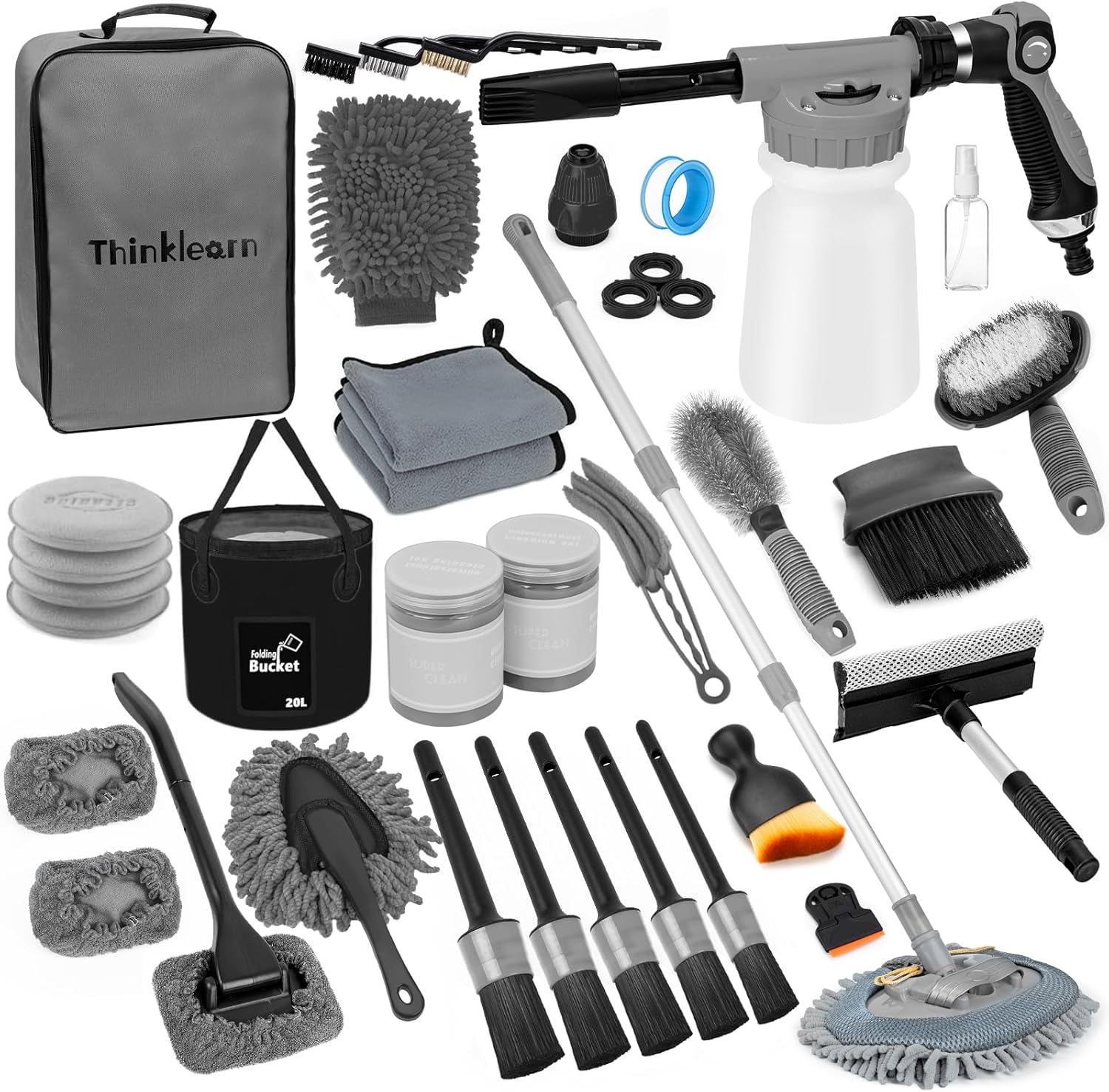 ThinkLearn Car Wash Detailing Kit with Foam Gun