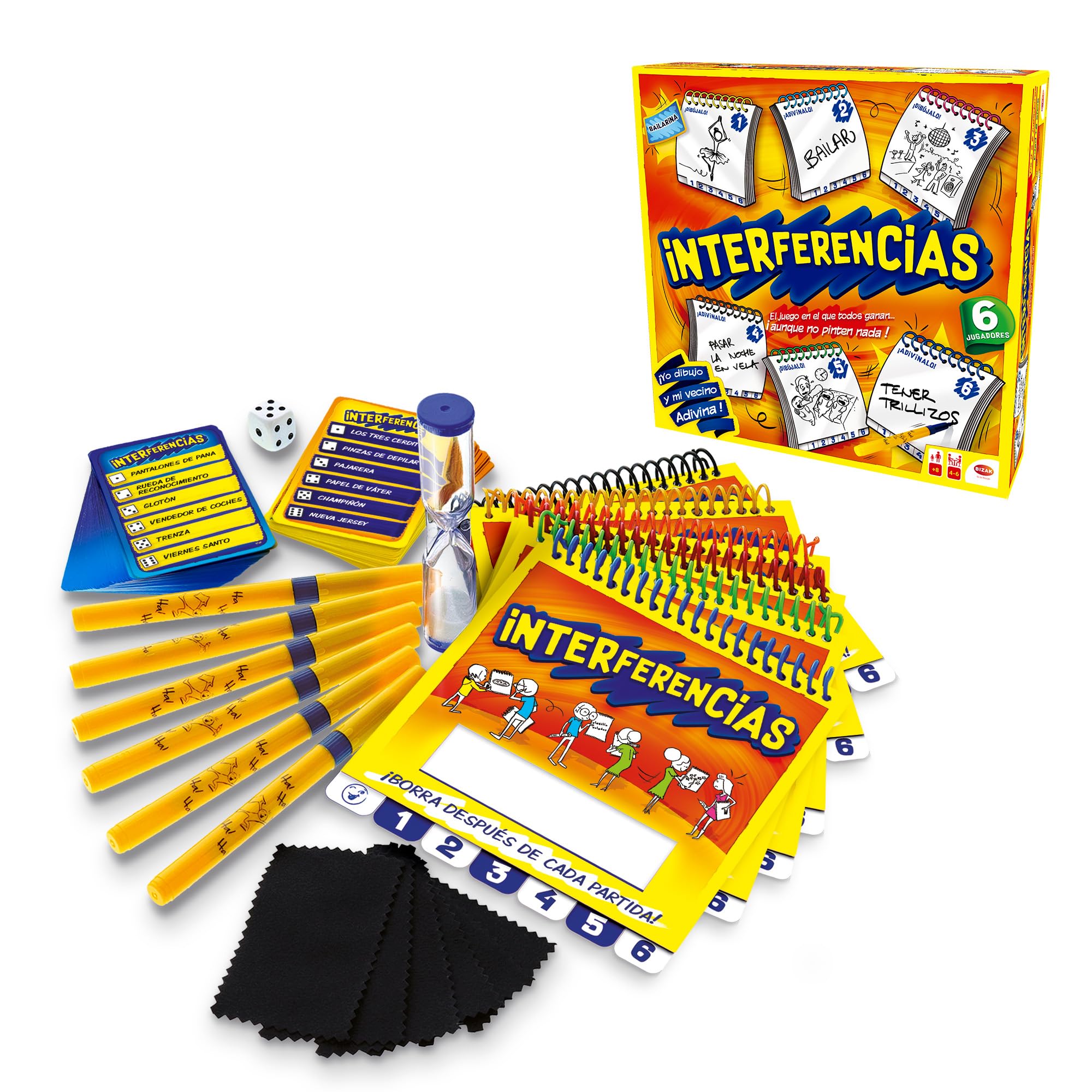 Bizak - Interferencias Juego de Mesa a Partir de 8 Años, Divertido y Rápido Juego de Dibujo de 4 a 6 Jugadores, Dibuja y Adivina los Conceptos Dibujados (64554499)